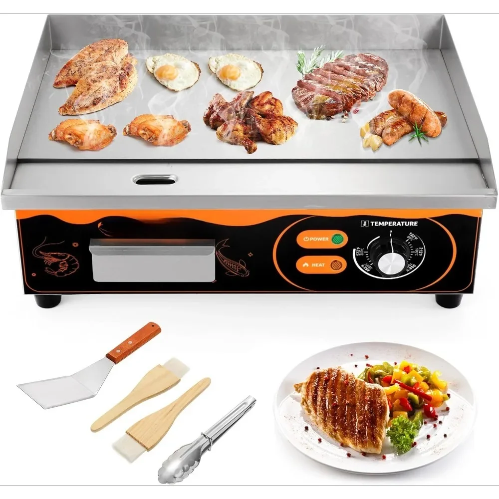 

Electric Griddles, 22" Commercial Countertop Griddle, Flat Top Grill Hot Plate Non-Stick Teppanyaki Grill, Electric Griddles