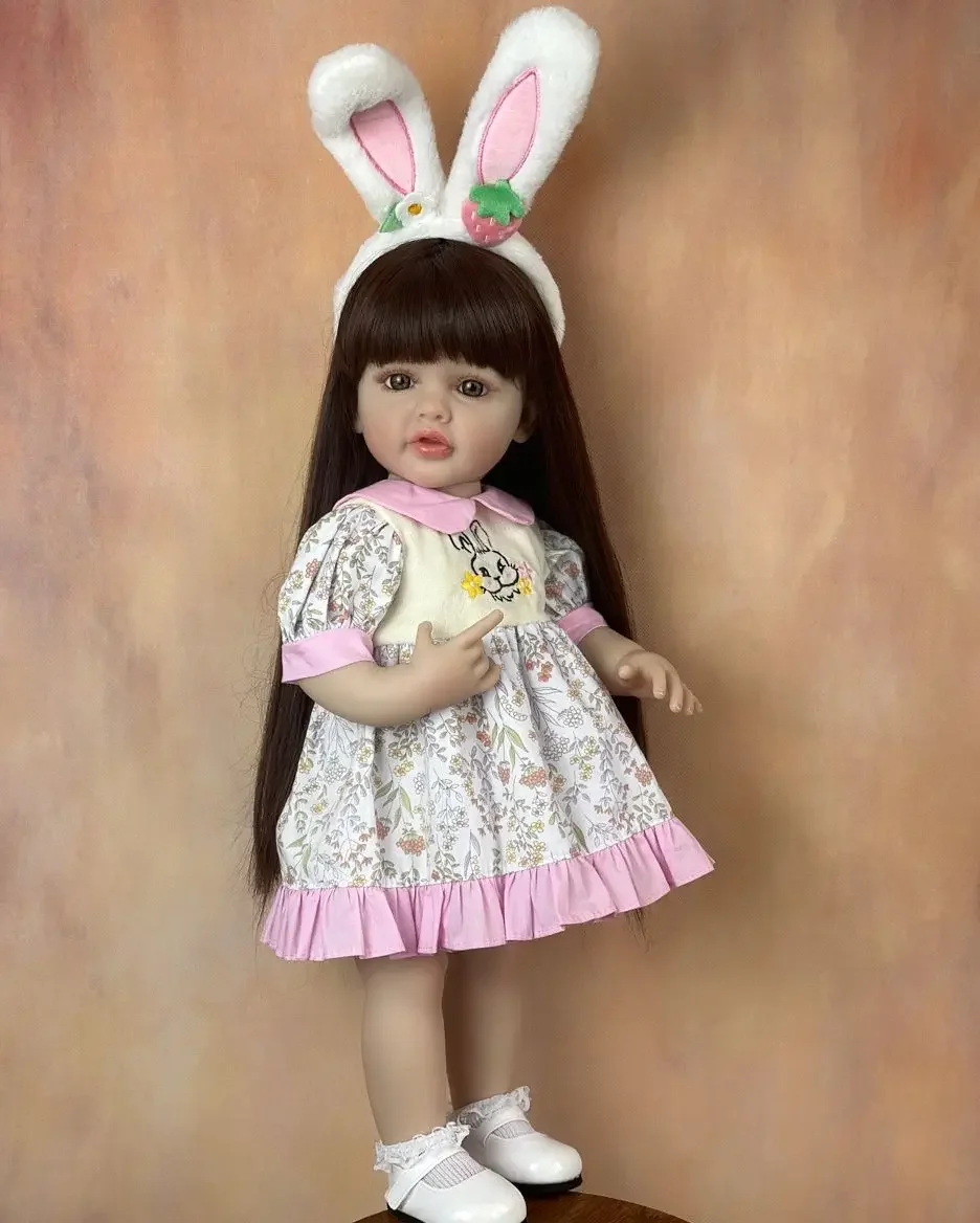 

Полностью Мягкая силиконовая кукла-реборн BZDOLL 55 см, кукла-девочка, Реалистичная кукла-принцесса, малыш, искусство, детский подарок на день рождения