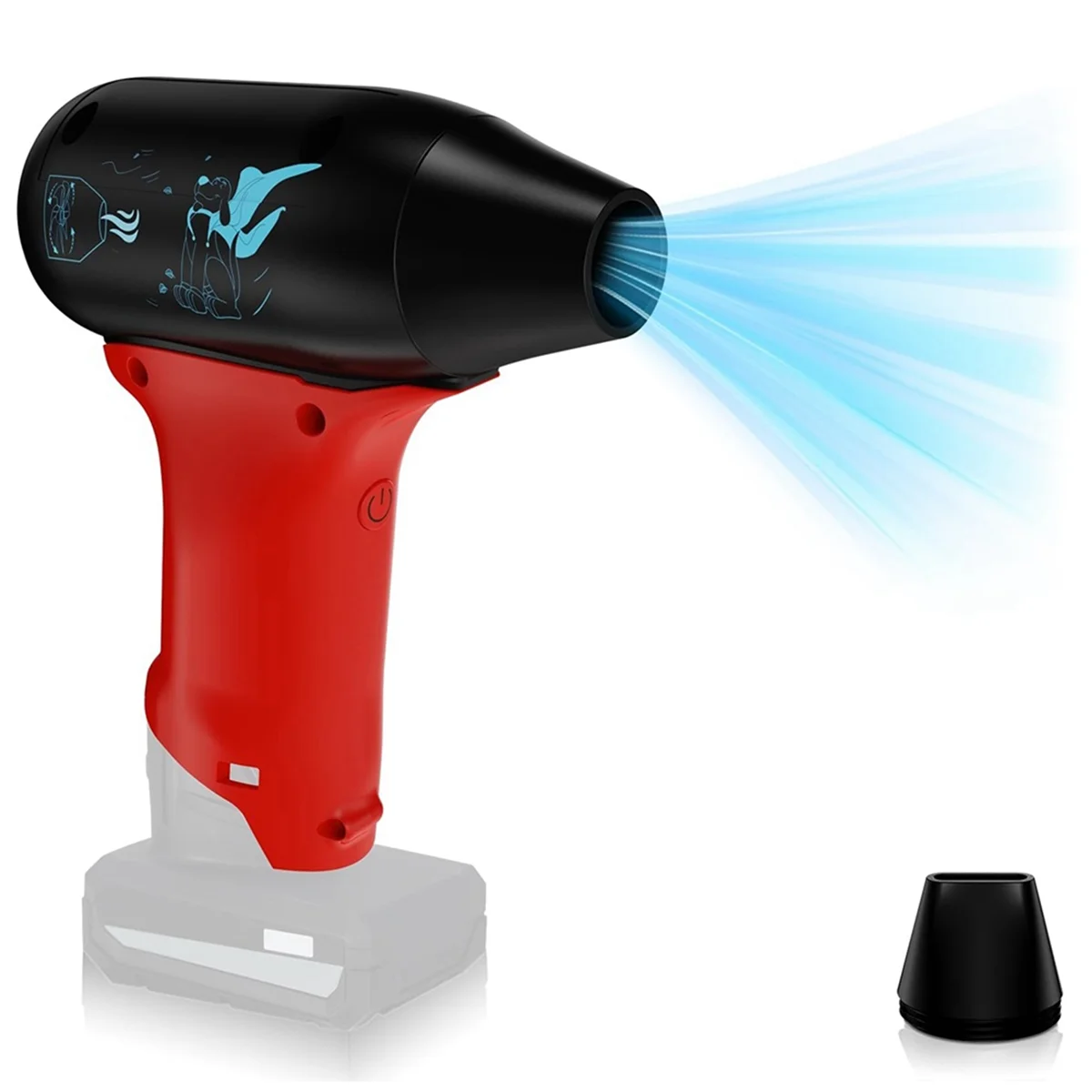 A48T Mini Jet Blower Violent Turbo Fan for 12V M12 Battery Portable Jet Fan for Car,Keyboard Cleaning,Air Bed,Hair