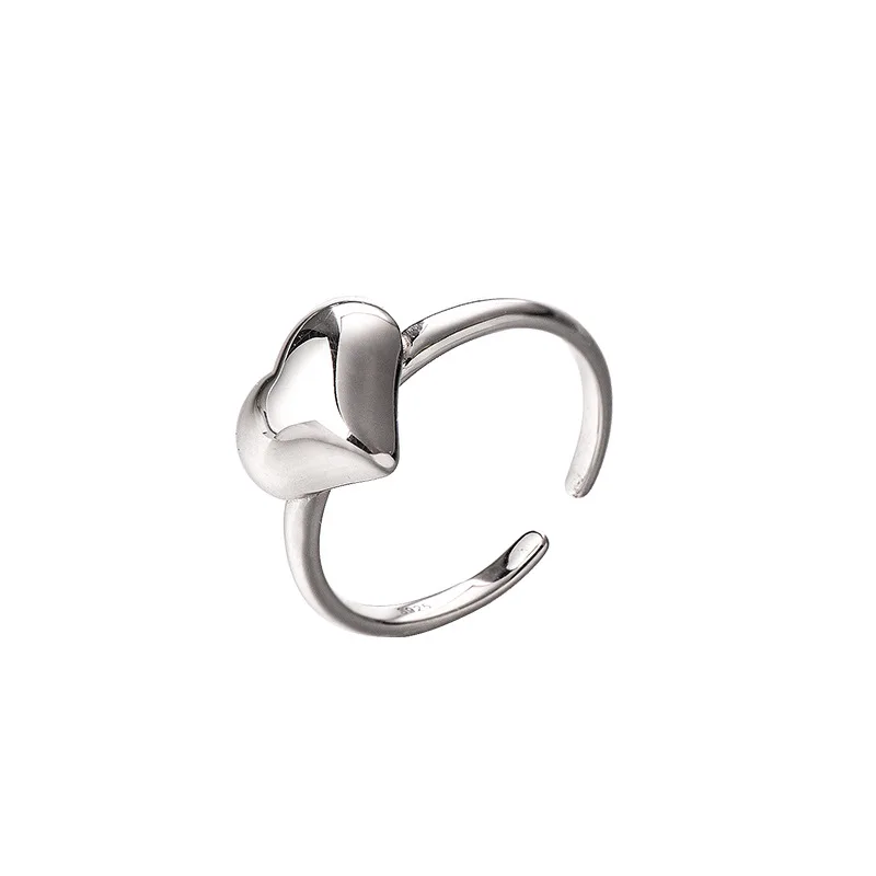 

*925 sterling silver ring for women, light luxury and niche design, high-end feeling, peach heart, simple and cool style