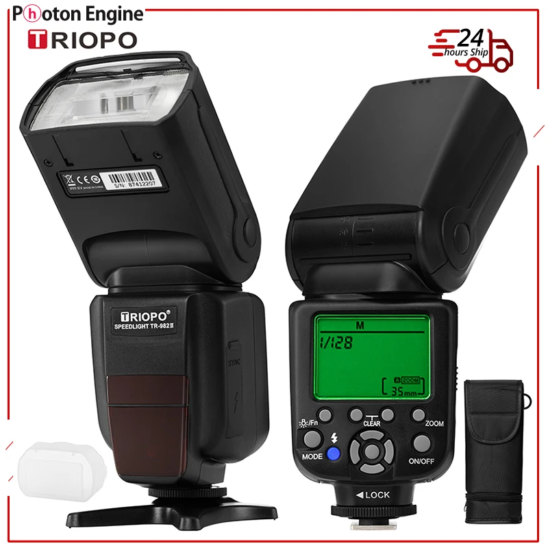 TRIOPO TR-982 iii TTL HSS High Speed Sync Camera Speedlite Flash SLR Mirrorless Camera Shoe Light for Canon Nikon Camera