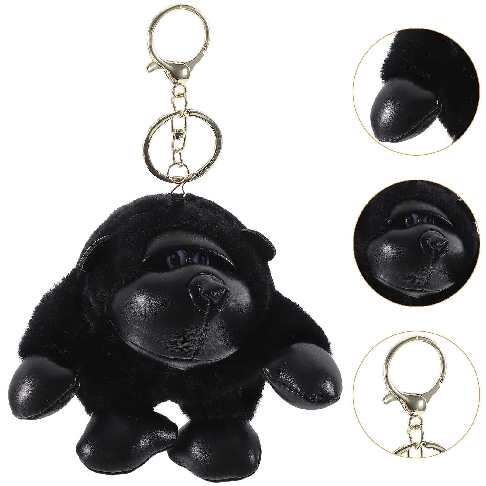 

Gorilla Plush Pendant Monkey Keychain (Black) 1pc Cute Handbag Lovely Animal Purse Keychains Stuffed Small