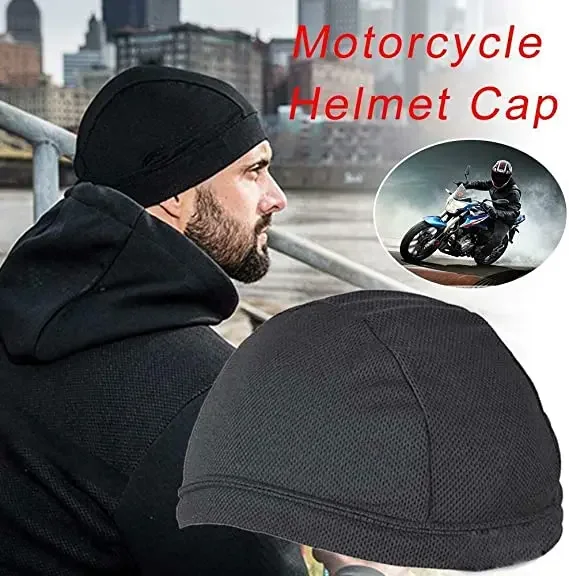 Motorcycle Helmet Inner Cap Cool Hat Dry Breathable Hat Sweat Band Racing Cap Under Beanie Caps Motorcycle Accessories 1Pc