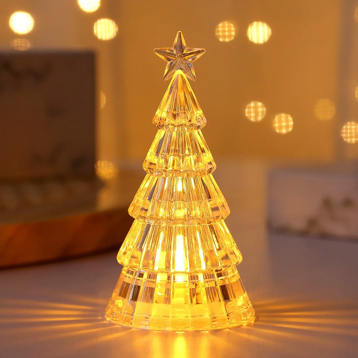 Christmas Decoration Luminous Christmas Tree Crystal Night Light Desktop Decoration Decoration LED Electronic Candle Light