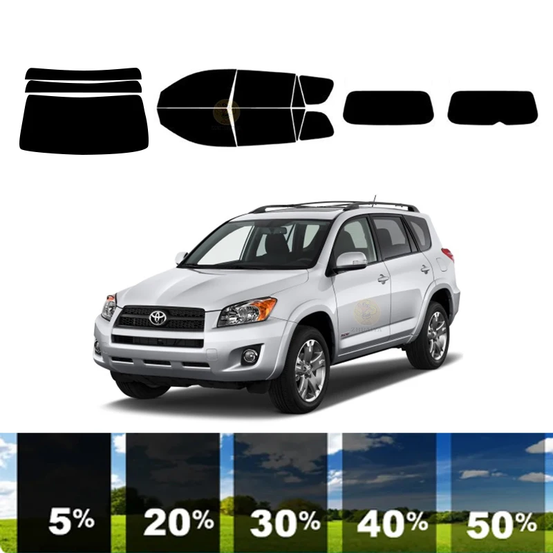 

precut Removable Window Tint Film For Car 100% UVR 5%-35%VLT Heat Insulation Carbon ﻿For TOYOTA RAV4 4 DR SUV 2006-2012