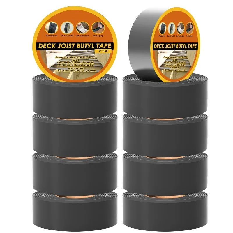 Butyl Adhesive Tape Decking Protection, Waterproof Joist Tape- Ideal for Wood & Metal, Outdoor Construction Use