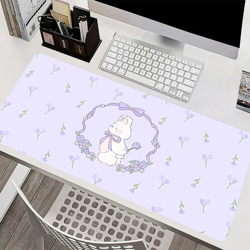 Purple Mouse Pads Computer Accessories Gaming Keyboard Desk Mat Designed specifically Bunny Rabbit Mousepad Cute animal Carpet