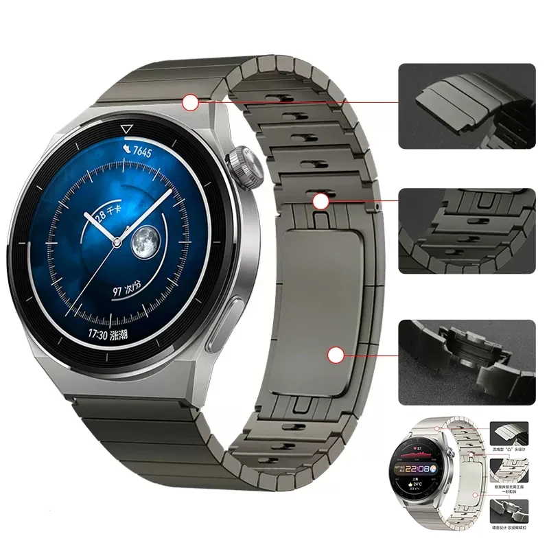 

Ремешок из нержавеющей стали для Huawei Watch GT3 46 мм, браслет для Huawei GT runner GT2 pro Gt2 46 мм, 22 мм, серый/серебристый/черный
