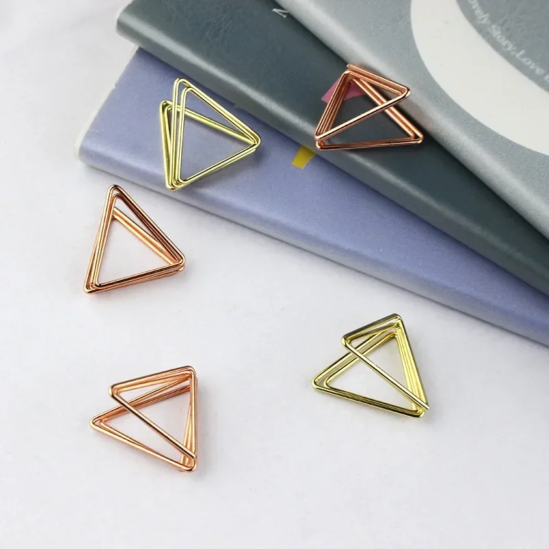 10pcs Book Holder Double-layer Three-dimensional Paper Clip Triangular Shape Note Holder Creative Paper Clip Desktop Holder