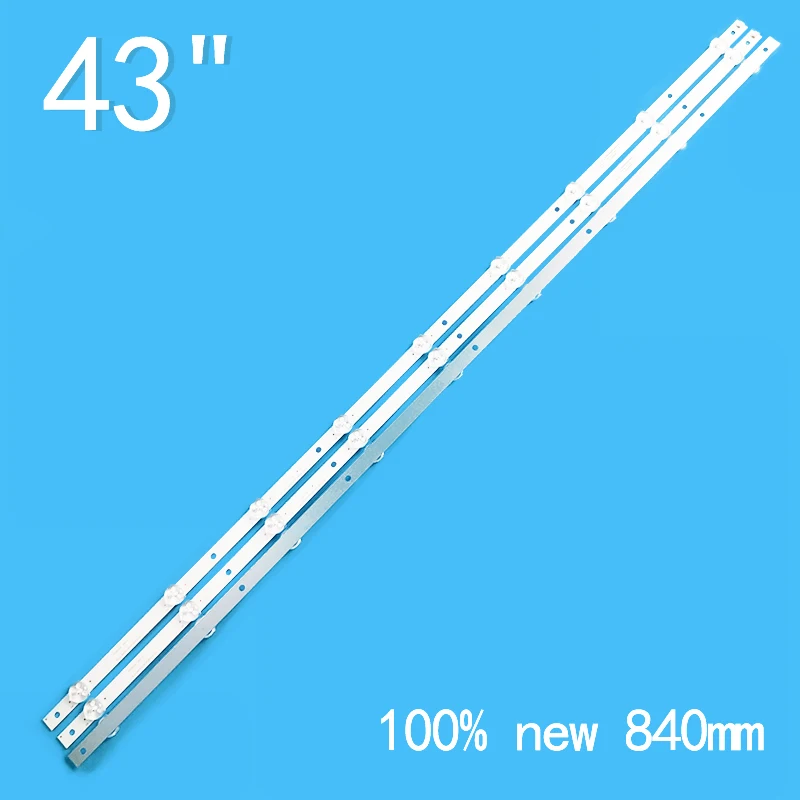 New 9PCS/lot 840mm LED Backlight strip 9LED(3v) For 43s5295 43pfg5813 43s5195 Aoc 43s5195/78g 43s5195 43s5295