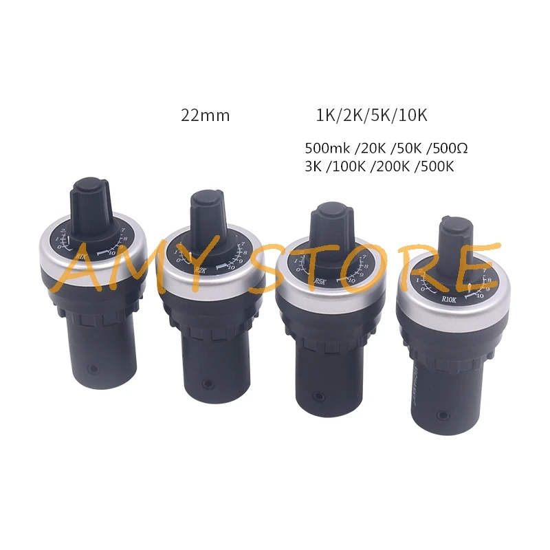 LA42DWQ-22 500mK 1K 2K 5K 10K 20K-500K 22mm Pot Rotary Potentiometer Converter Governor Inverter Resistance Speed Control Switch