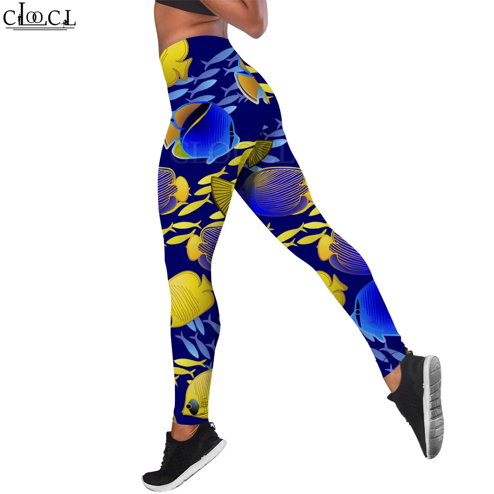 CLOOCL Abbigliamento da palestra Leggings con stampa di moda Pantaloni fitness a vita alta Pantaloni casual Harajuku Legging sportivo da donna per donna