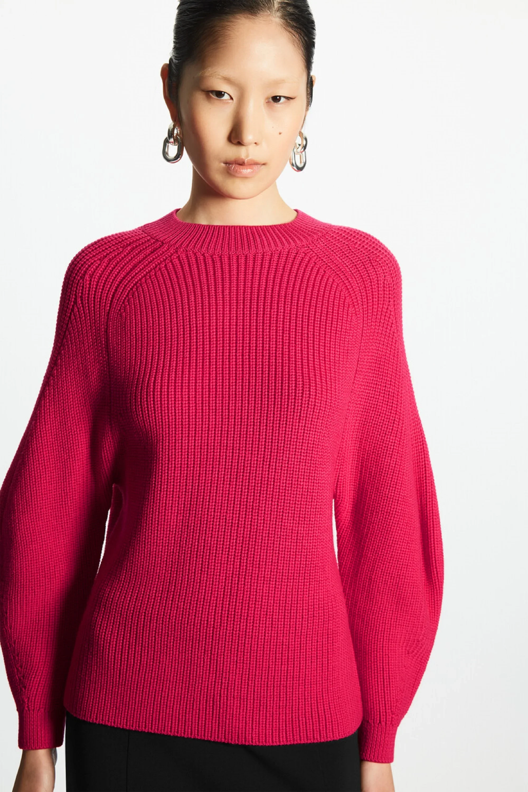 

Ethereal costume 2025 cos winter new style of Ladies' fashionable and casual standard style wool blend ribbed sweater
