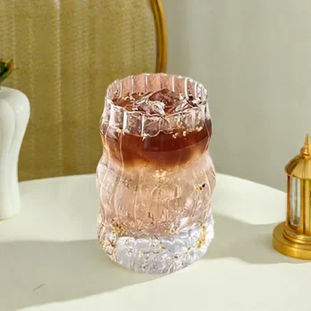 Verres à eau en verre de 530ml, 1 pièce, tasse à rayures, résistant à la chaleur, verres parfaits pour le thé, le jus, le lait, le café, pour la fête