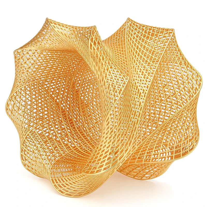 IVOG Luxus-Armband mit Spiral-Twist-Gitter, vergoldet, übergroß, hohl, mit Spitze, strukturiert, für Damen, Hochzeit, Party, Brautmode, Schmuck