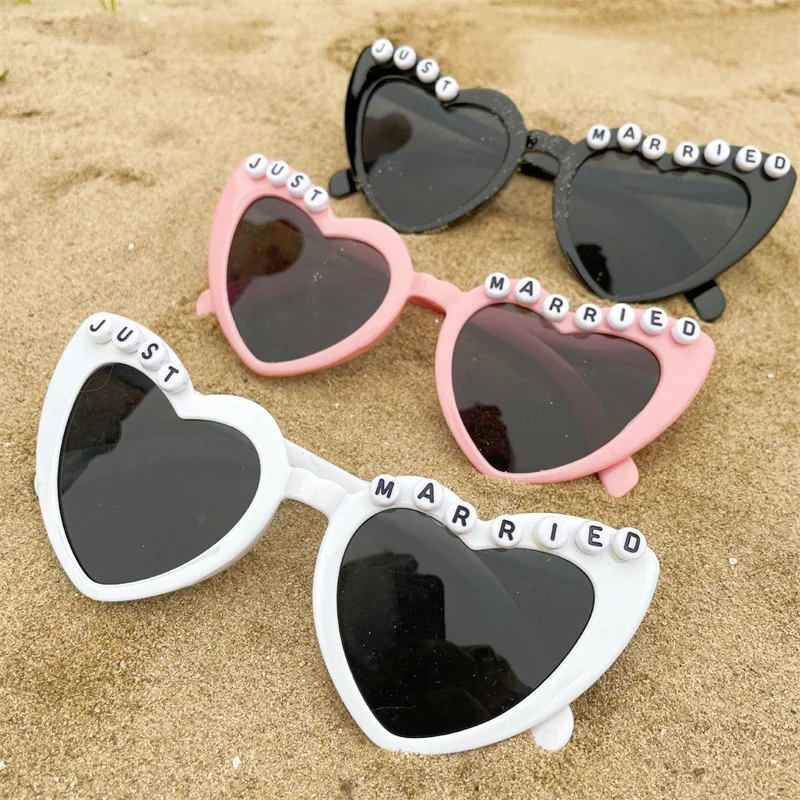 Wedding Party Sunglasses Just Married Mr Mrs Heart Shaped Glasses Bride To be Team Bride Sunglasses Bridal Shower Party Supply