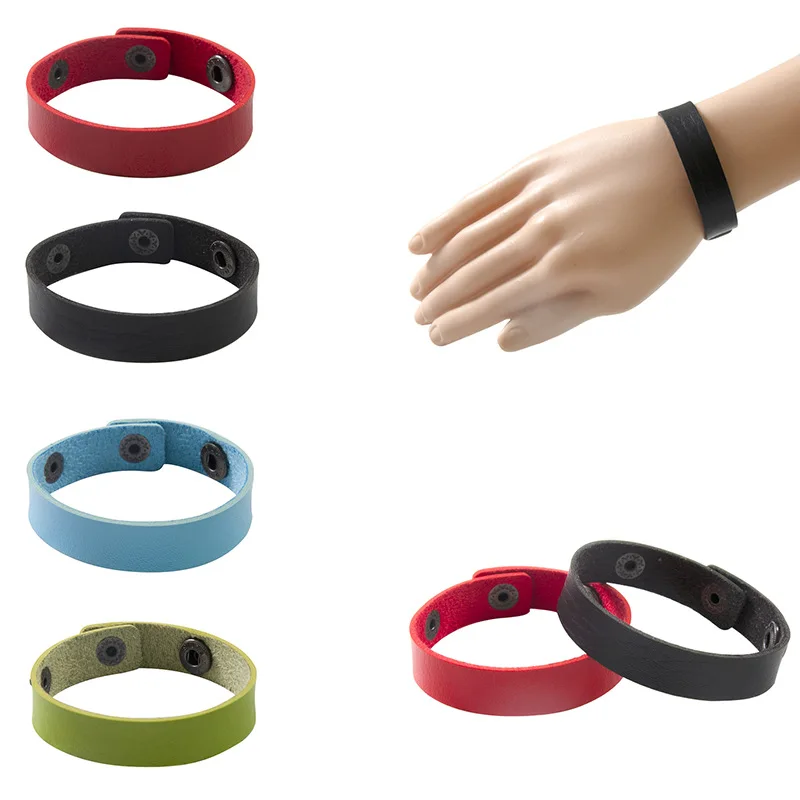[Factory Direct Sales] European and American punk style simple bracelet PU leather simple bracelet couple bracelet