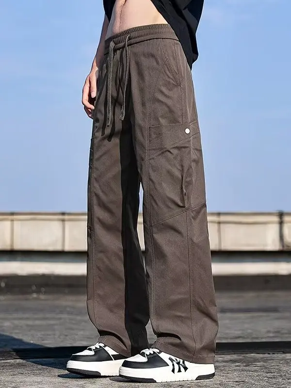 

Мужские свободные рабочие брюки American Sle, повседневные брюки прямого кроя, весенне-осенние, модные, больших размеров