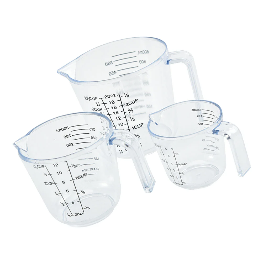 

3 Pcs Scale Graduated Measuring Cup Pitcher with Lid Measure Pp Coffee Cups Lids