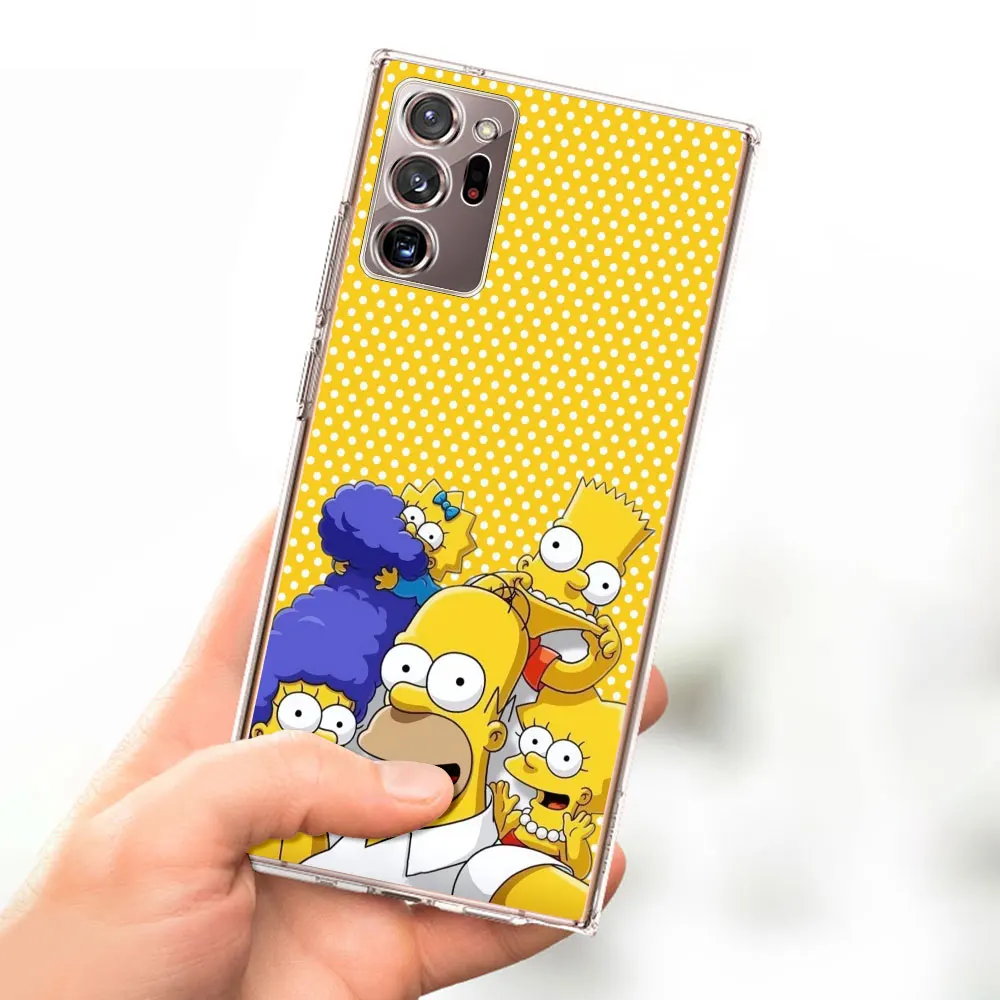 The Simpson Homer Bart Case for Samsung Galaxy Note 20 Ultra 5G 10 Plus 8 9 10 Lite Transparent Soft Phone Cover M52 J4 J6 2018