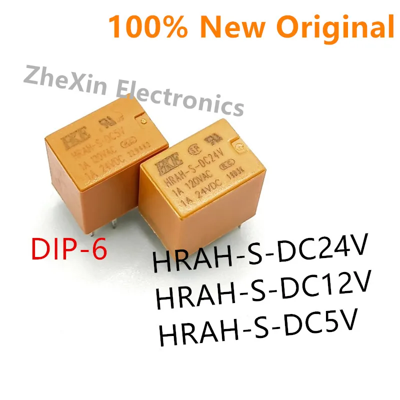 10PCS/Lot  HRAH-S-DC24V 、HRAH-S-DC12V 、HRAH-S-DC5V 、HRAH-S-DC3V   DIP-6   New small signal relay    HRAH-S