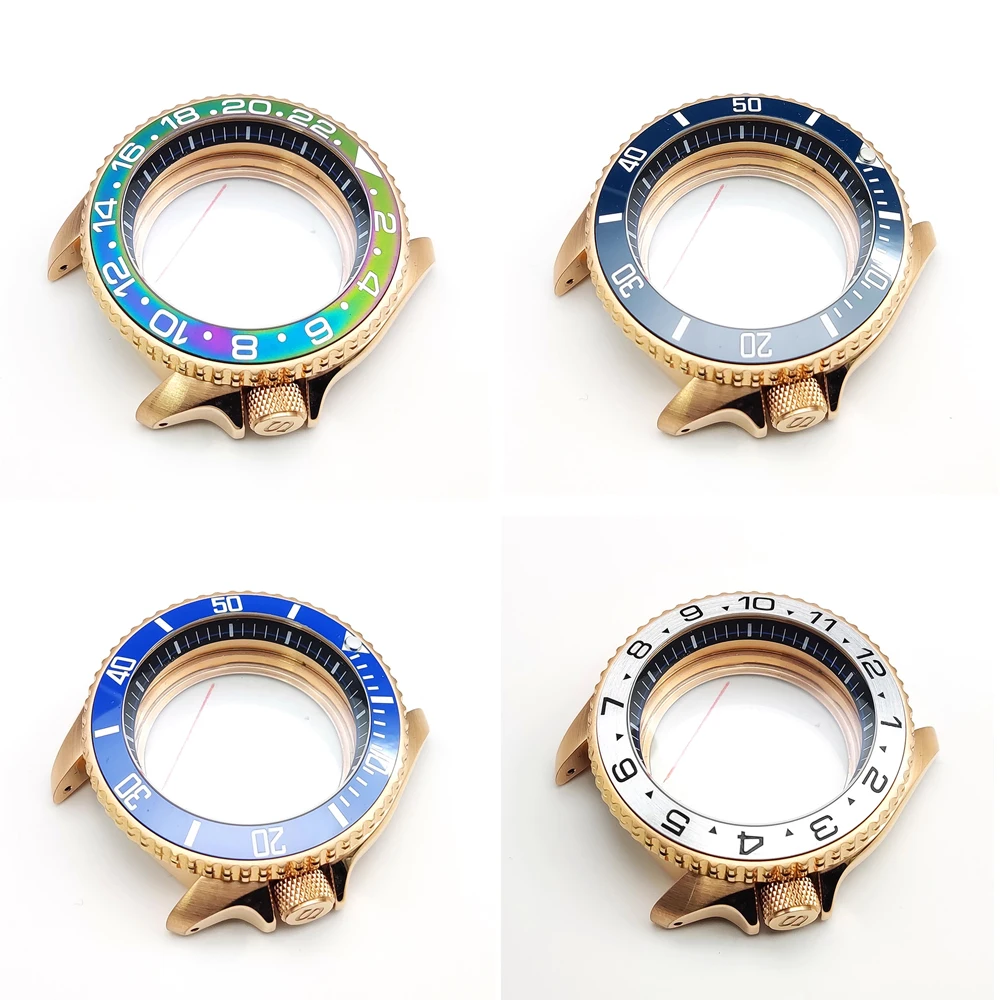 Rose gold NH35 case, 42 mm case, sapphire ceramic bezel, waterproof, watch accessory suitable for NH35/36 movements.