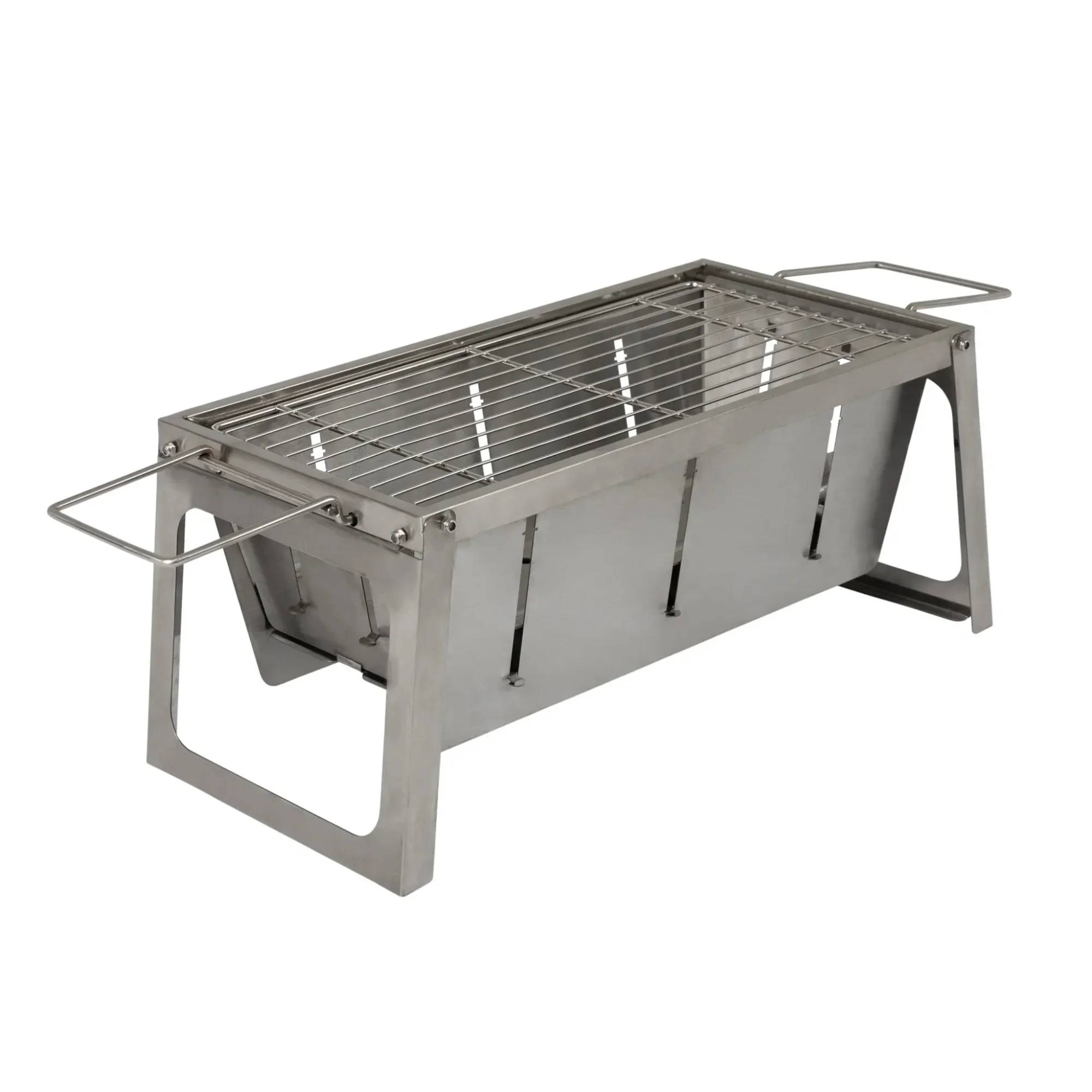 

Stainless Steel Foldaway Charcoal Grill For Outdoor Charcoal Grate & Carry Bag Included