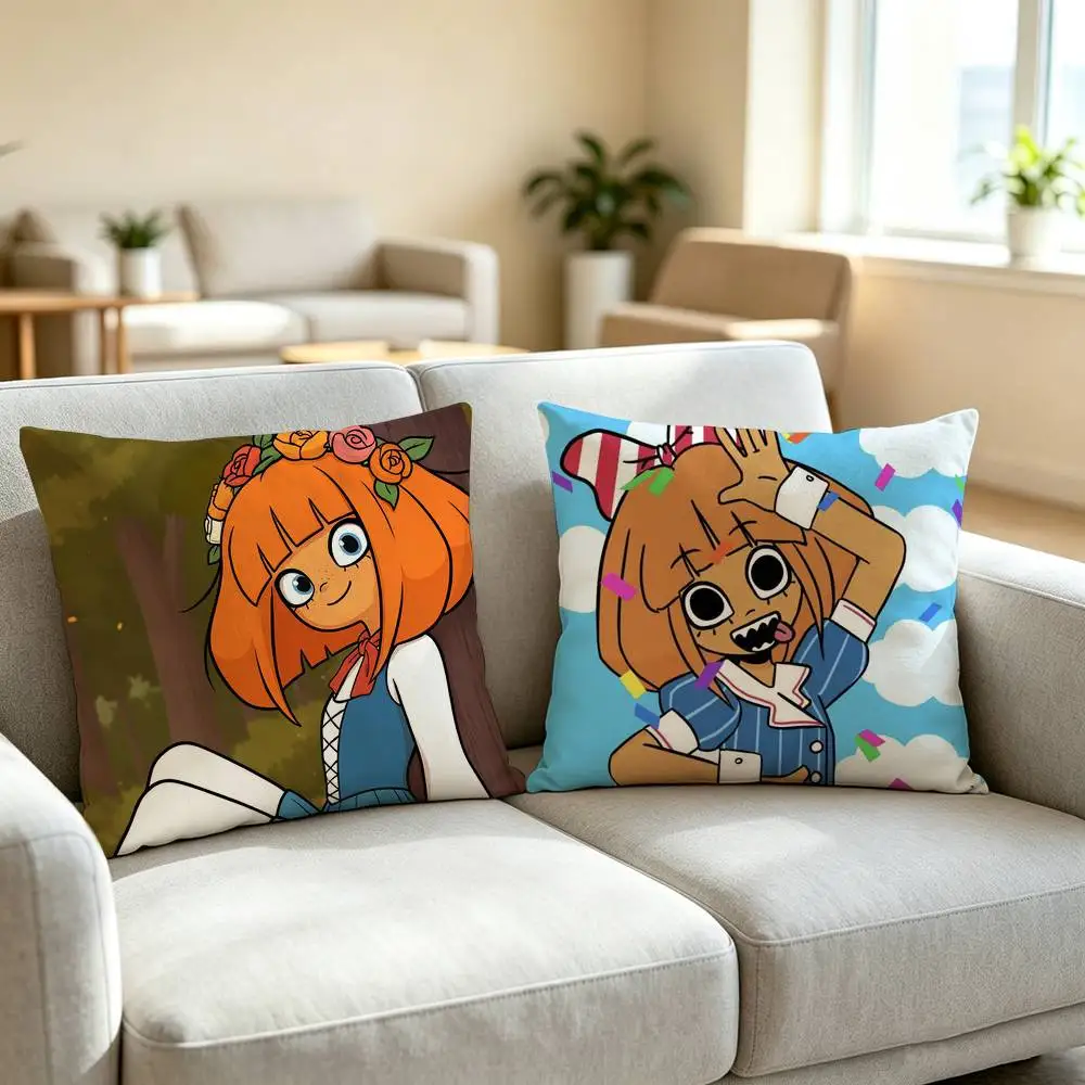 I-Indie OC M-Mymy Ongezellig Pillow Case Square Double-Sided Sofa Cushion Cover Bedroom Bedside Pillow