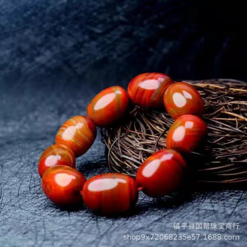 

Warring States Red Silk Agate High-End Bracelet Unisex Accessories