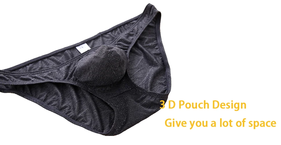 3 Pack High quality Men\'s briefs Red underwear ice silk breathable silky student sexy Soft Short Comfortable boys pouch convex