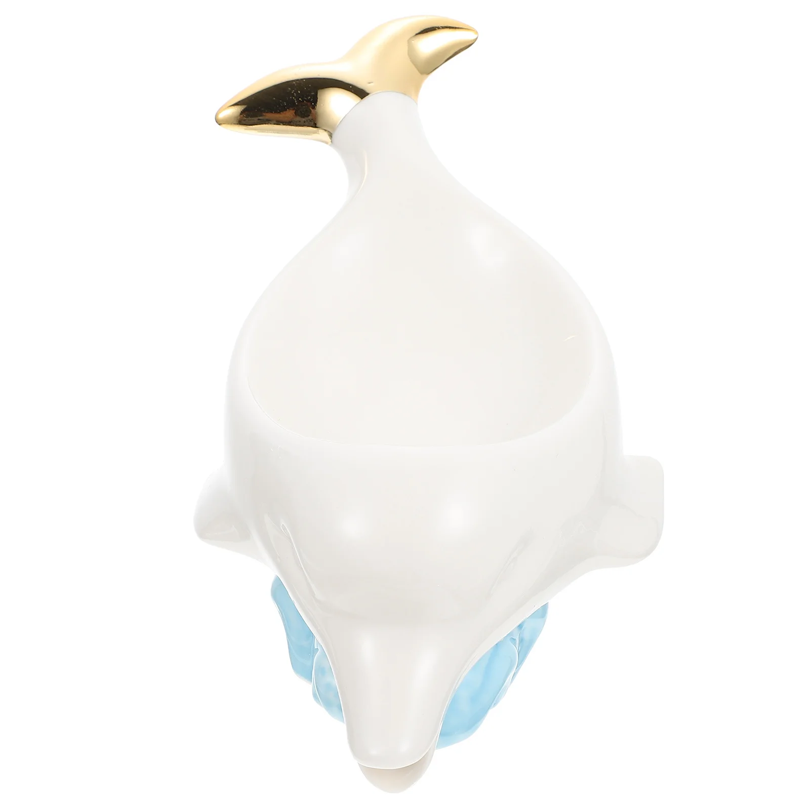 

Dolphin Soap Dish Ceramic Holder with Drainage for Bathroom Wash Table Soap Storage Rack Cartoon Animal Design Non Slip Base