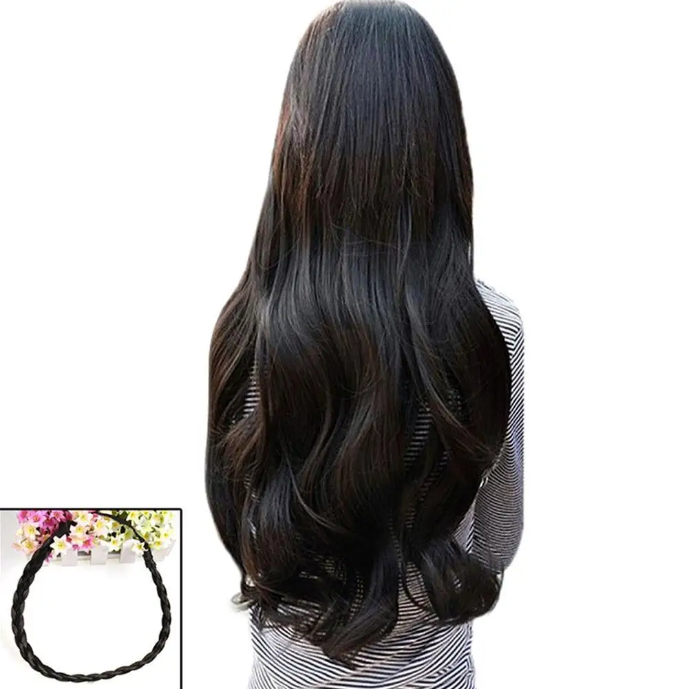 Synthetic Fashionable Straight Curled Wig Combined With Long Wave Curled Wig For Women\'s Heat-resistant Wig