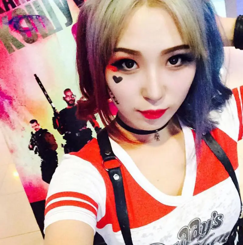 Halloween  Adult Cosplay Costume Quinn Squad Harley Monster T-shirt Pants Accessories Full Set