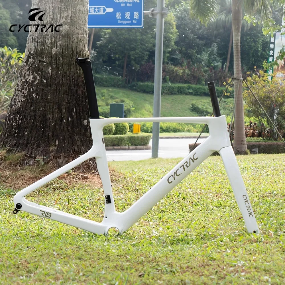 

R18 China Factory 28C Racing Bike Full Carbon Fiber Ultra Light Road Bike Frame with Disc Brakes Through Shaft and Carbon Fork