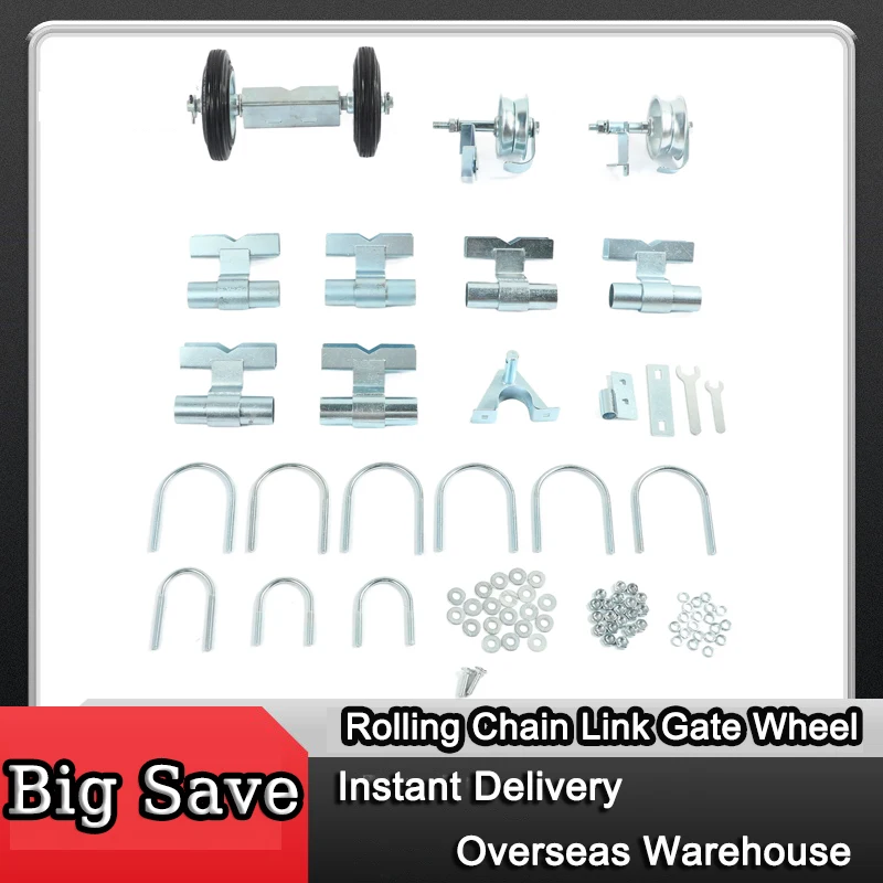 Rolling Chain Link Gate Wheel Kit Yard Gate Wheel Rut Runner Set for Farm Grass Land