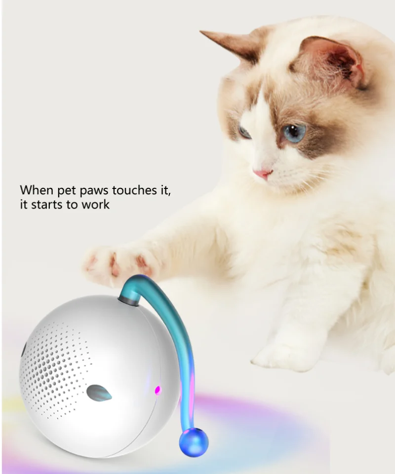 LMZOE Pet Auto rotating toy ball for cat smart APP control interaction intelligent obstacle avoidance running tease cats toys