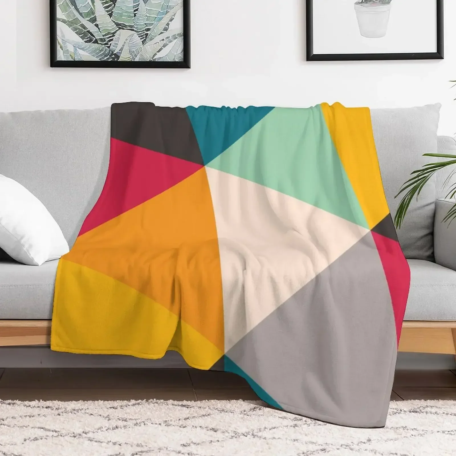 Colourful Geometric Triangles (2012) Throw Blanket Sofas Blankets For Bed Decorative Throw Blankets