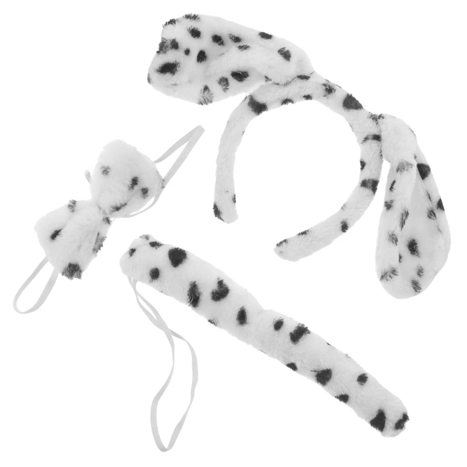 

1Set Puppy Costume Set Animal Headband Tail Bowtie Ears Prop Lightweight Comfortable for Stage Performance Cosplay Party Photo
