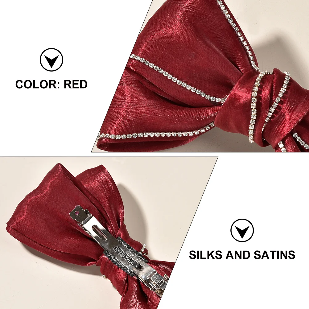 

Bridal Headwear Satin Barrettes Large Bowknot Hairpin Hair Accessories Bride Girl Durable Practical Hairstyle Decor