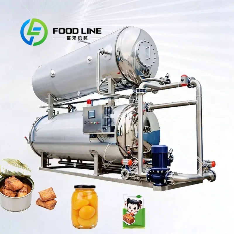 Food Sterilization Retort Steam Heating Condensed Water Recycle Saving Design Farm Food Production Plant Use Great Value