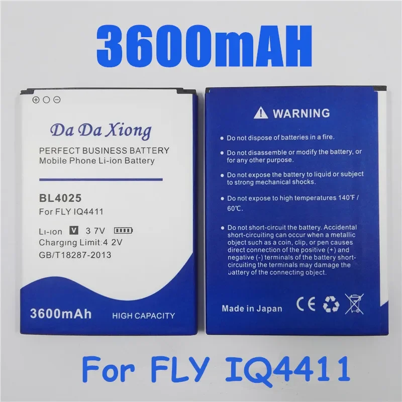 NEW 3600mAh BL4025 Replacement Battery For FLY BL 4025 IQ4411 IQ 4411 Batterie Bateria Batterij