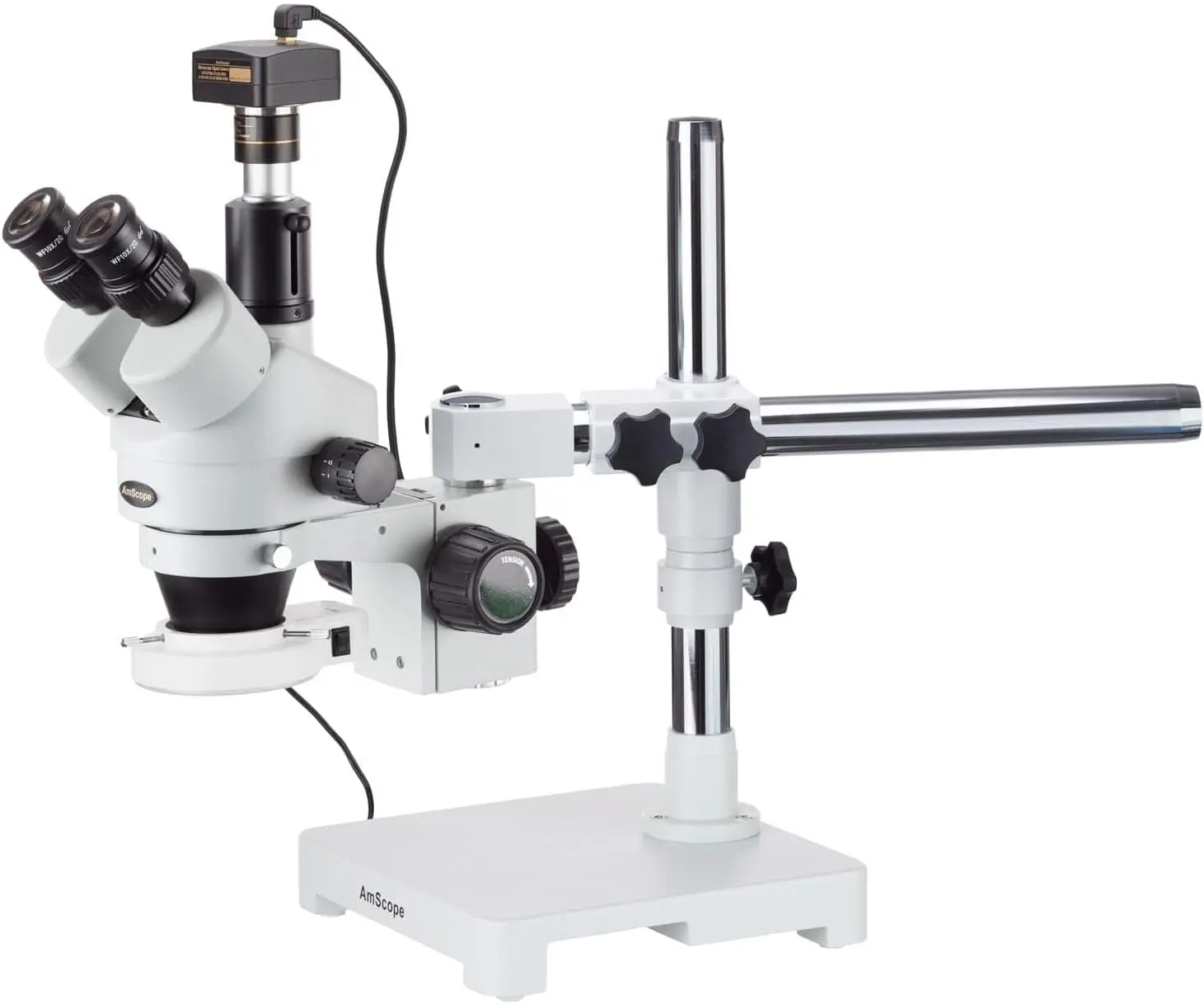 

SM-3T-54S-5M Digital Professional Trinocular Stereo Zoom Microscope, WH10x Eyepieces, 7X-45X Magnification, 0.7X-4.5X Zoom Objec