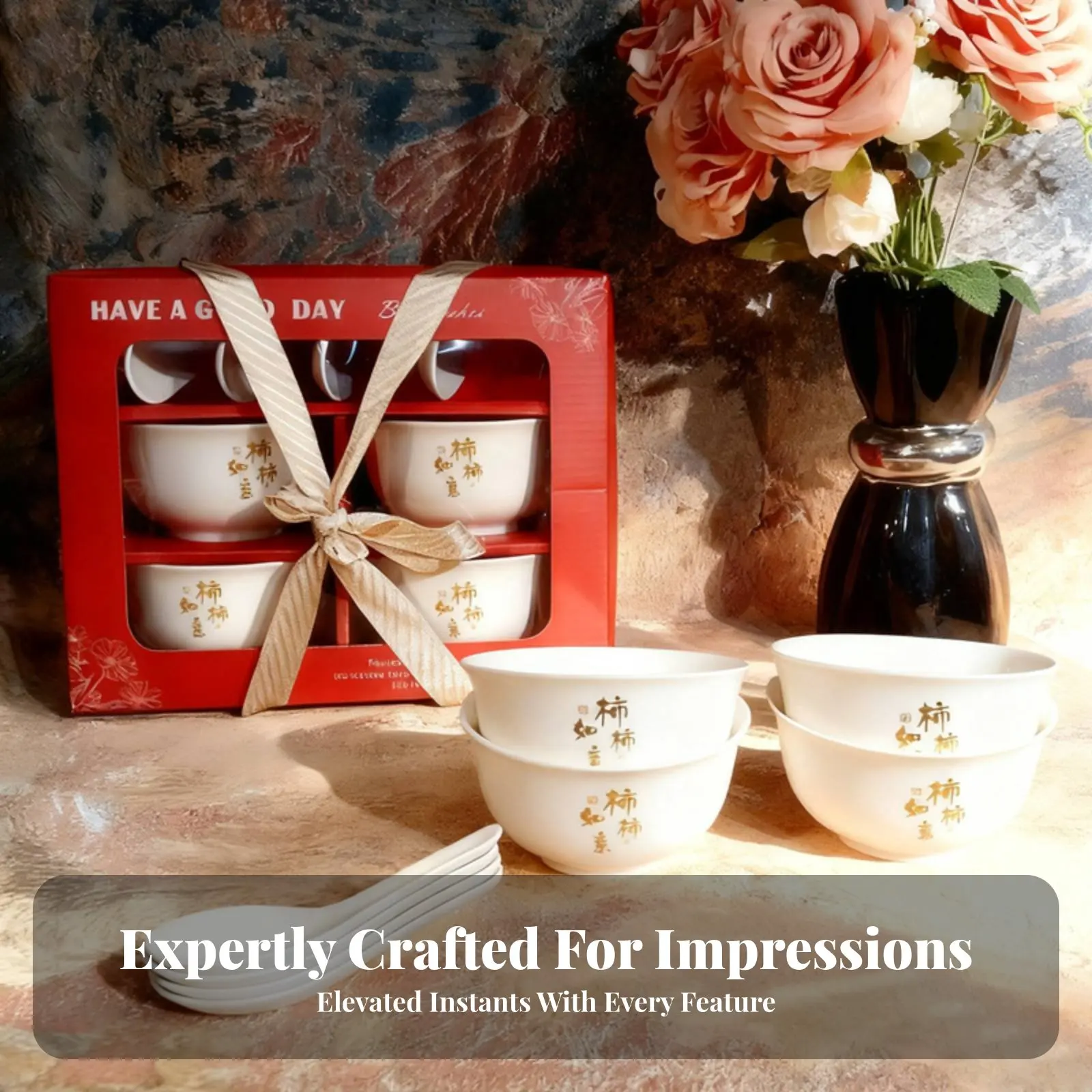 

Набор керамической посуды, красная подглазурная роспись, китайский современный минимализм, подарок на новоселье, для деловых мероприятий