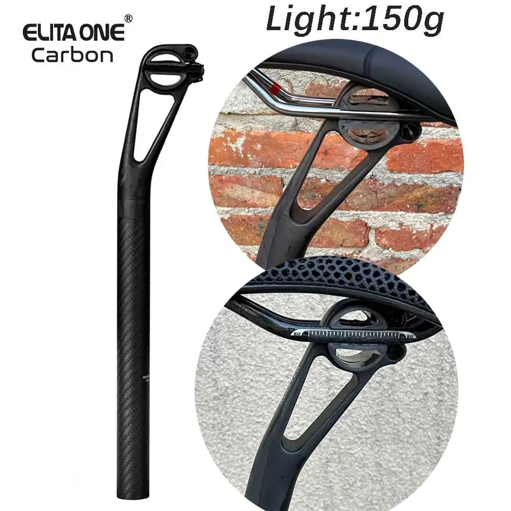 elitaone Carbon Seat post Setback 25mm MTB/Road Bike Seatposts Carbon fiber half shell Installable Saddle rails 7x9mm