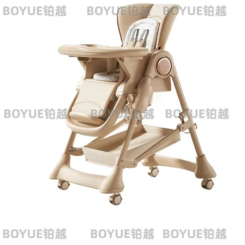 Adjustable Baby High Chair with Thick Cushion Ergonomic Feeding Seat for Toddlers Children Growth Dining Furniture Home Use