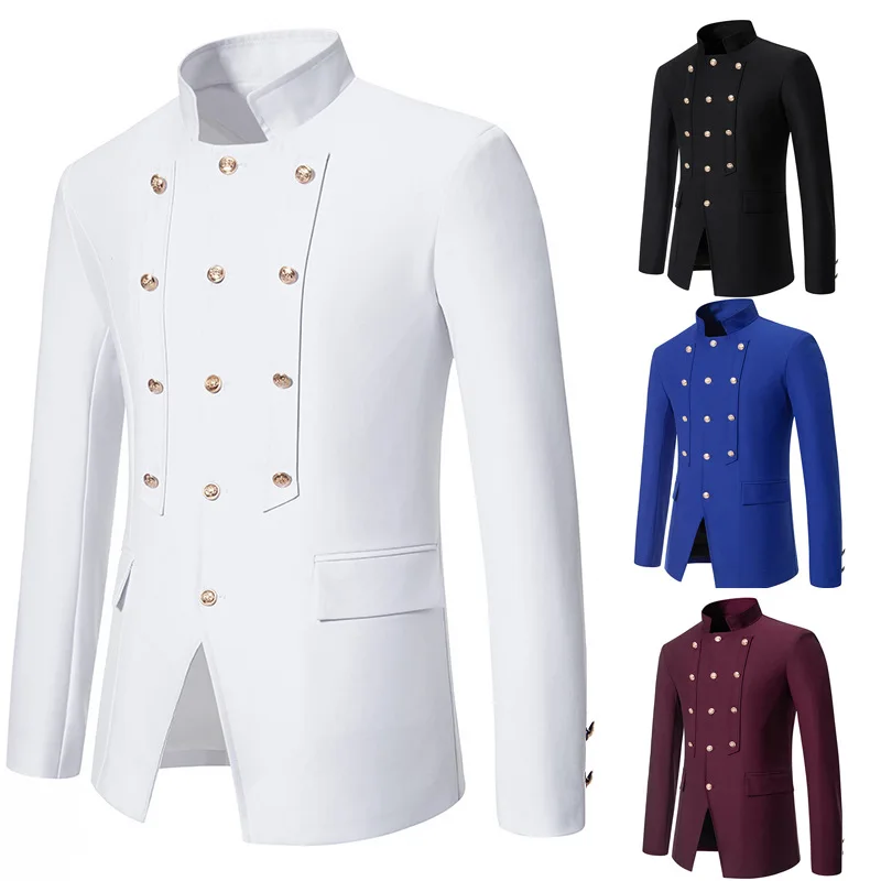 2024 Spring Foreign Trade New Men's Palace Button Wedding Suit Coat Men's Leisure Slim Fit Suit Coat