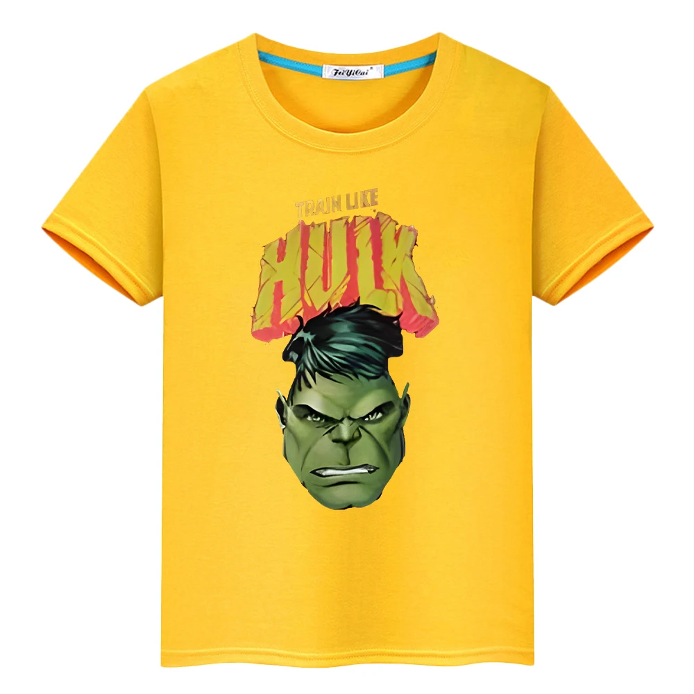 

Kawaii t shirt for kids boys 10year The Hulk Print 100%Cotton pride tshirt Marvel Anime Short y2k one piece kids clothes girls