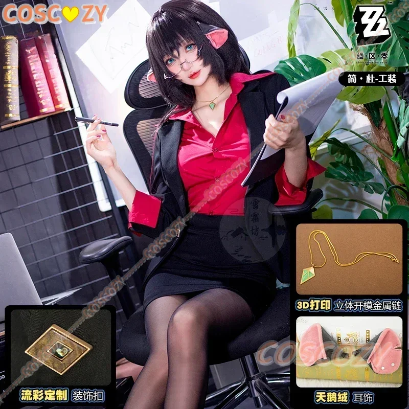 Jane Doe New Role Play Office Worker Cosplay Costume Wig Tail Workwear Woman Skirt Halloween Costume Party Outfit ZZZ Cosplay