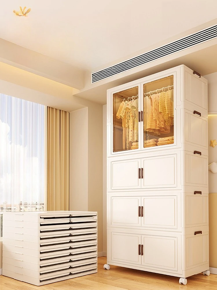 

Simple wardrobe household clothes storage cabinet storage small wardrobe children bedroom rental house foldable