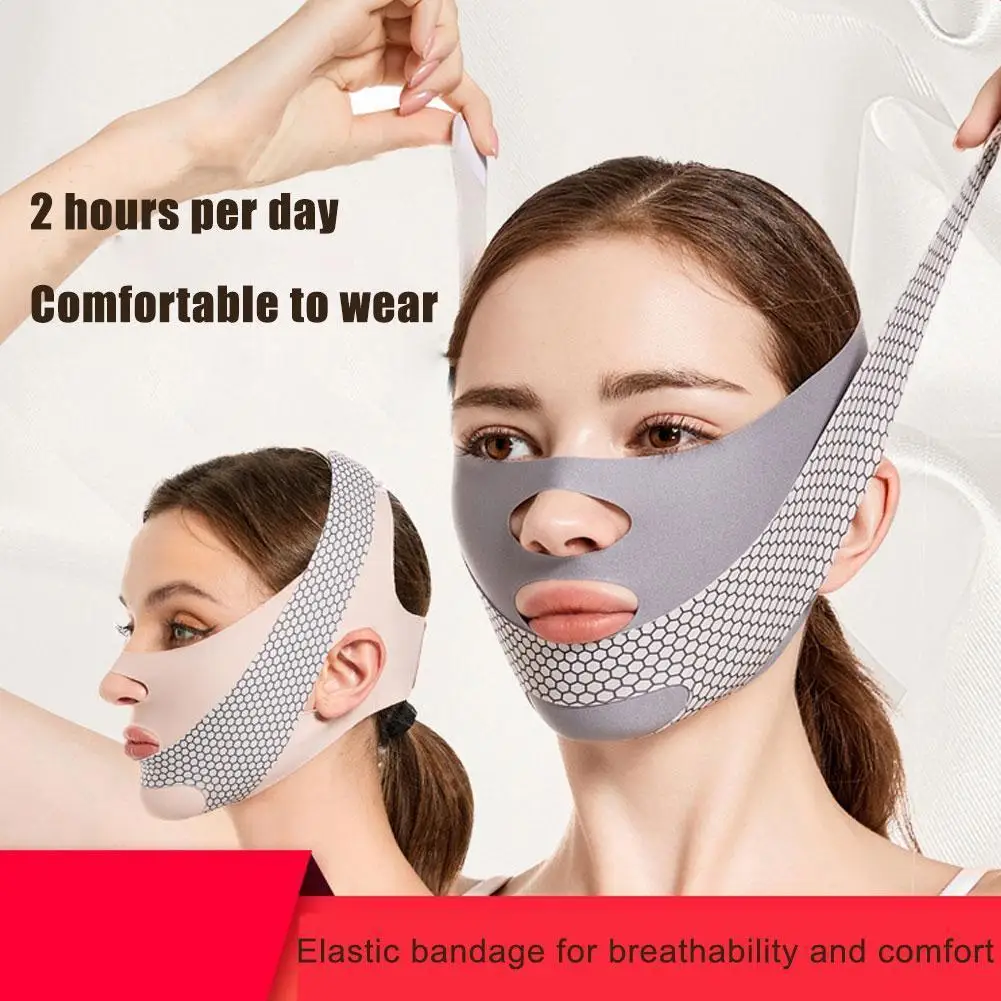 Wielokrotnego użytku bandaż wyszczuplający do twarzy V Line Face Shaper Women Chin Cheek Lift Up Belt Facial Massage Strap Face Skin Care Beauty